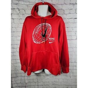 Mens Nike Dri Fit Red Nike Football Hoodie Size XXL